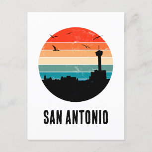 San Antonio Vintage-Sonnenuntergang-Stadtlandschaf Postkarte