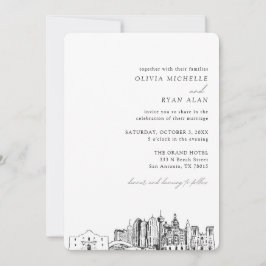 San Antonio Wedding Elegante Skyline Einladung