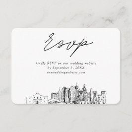San Antonio Wedding Minimalistisch Sketch UAWG Begleitkarte