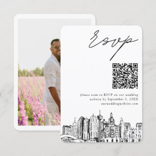 San Antonio Wedding Modern UAWG QR Code Begleitkarte
