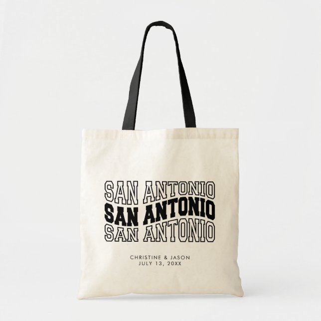 San Antonio Wedding Willkommen Tragetasche (Vorne)