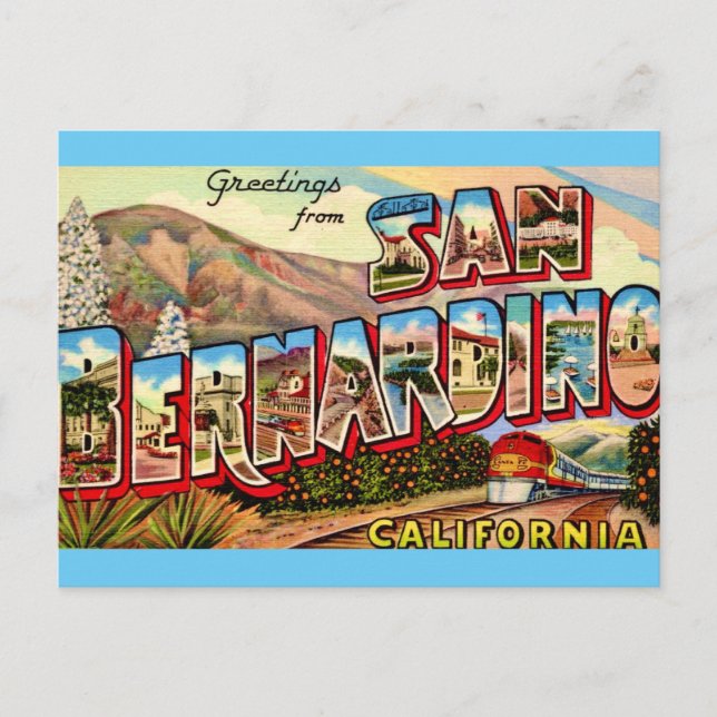 San Bernardino CA Gruß Postkarte (Vorderseite)