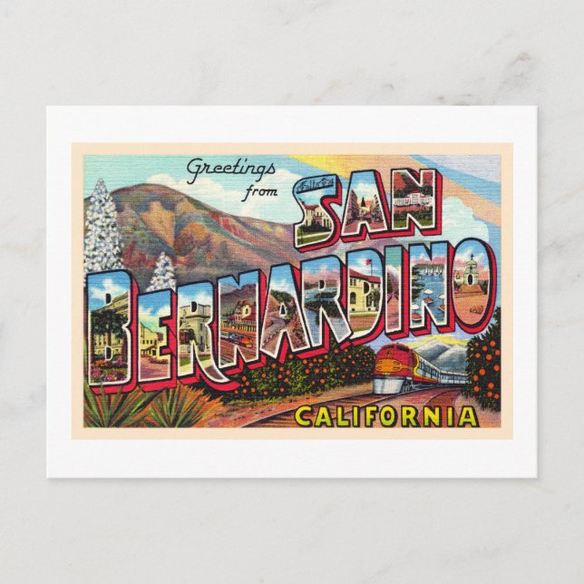 San Bernardino California CA Large Letter Postcard Postkarte (Vorderseite)