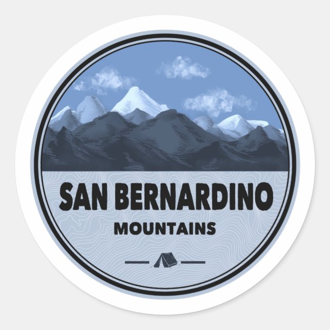 San Bernardino Camping Runder Aufkleber (Vorderseite)