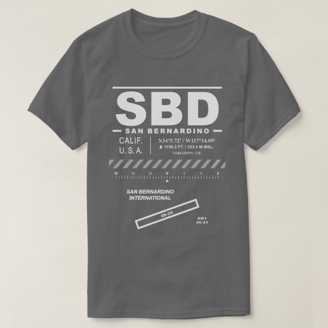San Bernardino Internationaler Flughafen SBD T - S T-Shirt (Design vorne)