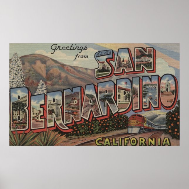 San Bernardino, Kalifornien - Große Buchstabenszen Poster (Vorne)
