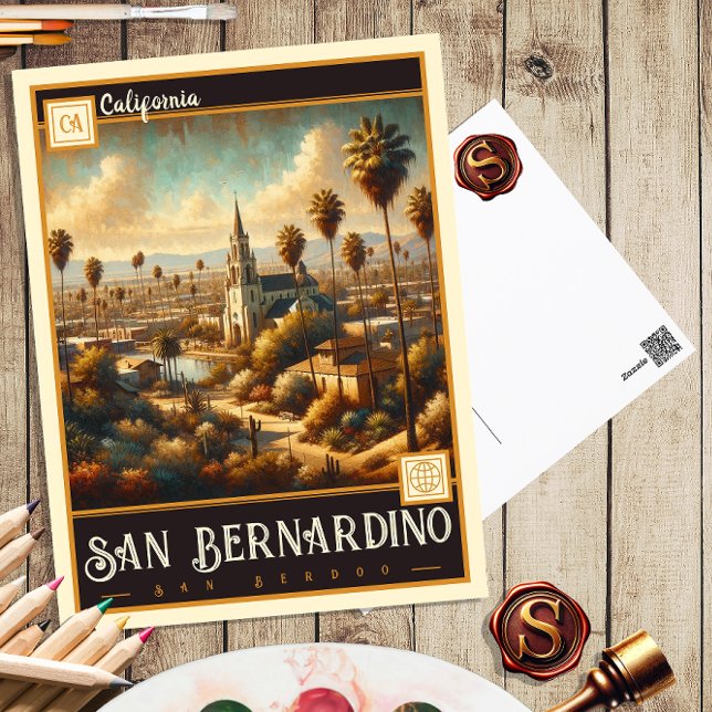 San Bernardino, Kalifornien | Vintage Postkarte (Von Creator hochgeladen)