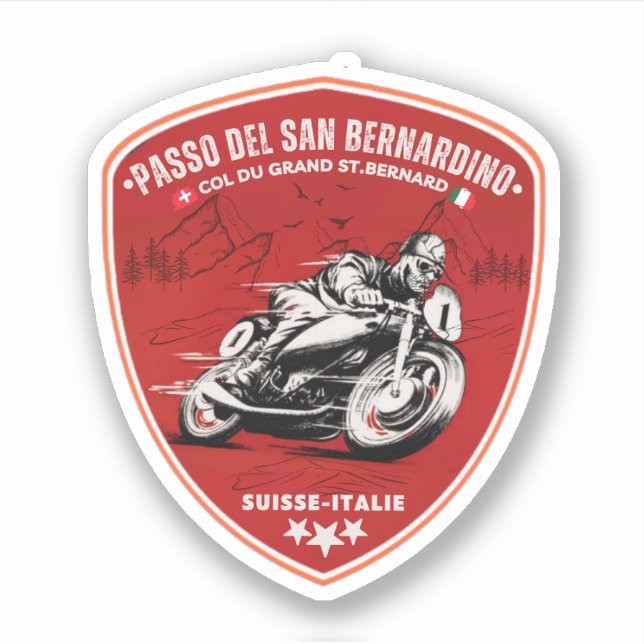 San Bernardino Pass - Nostalgie Treviso Aufkleber (Vorderseite)