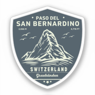 San Bernardino Pass - Nostalgie Treviso Aufkleber