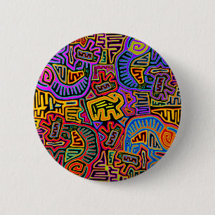 San-Blas-Inseln Mola Collage Button