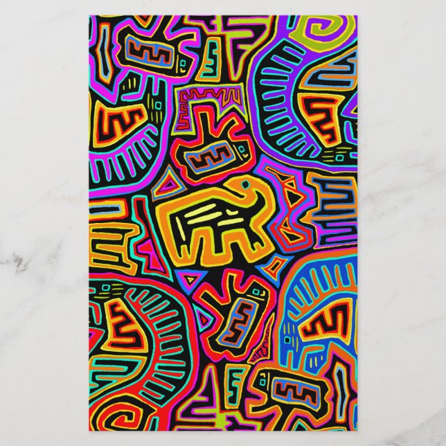 San Blas Island Mola Collage Briefpapier (Vorderseite)