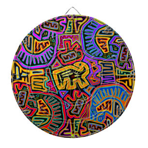 San Blas Island Mola Collage Dartscheibe