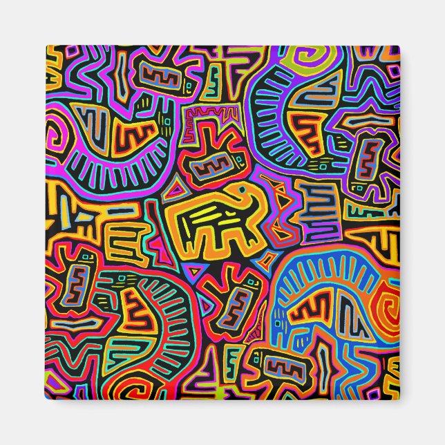 San Blas Island Mola Collage Magnet (Vorne)