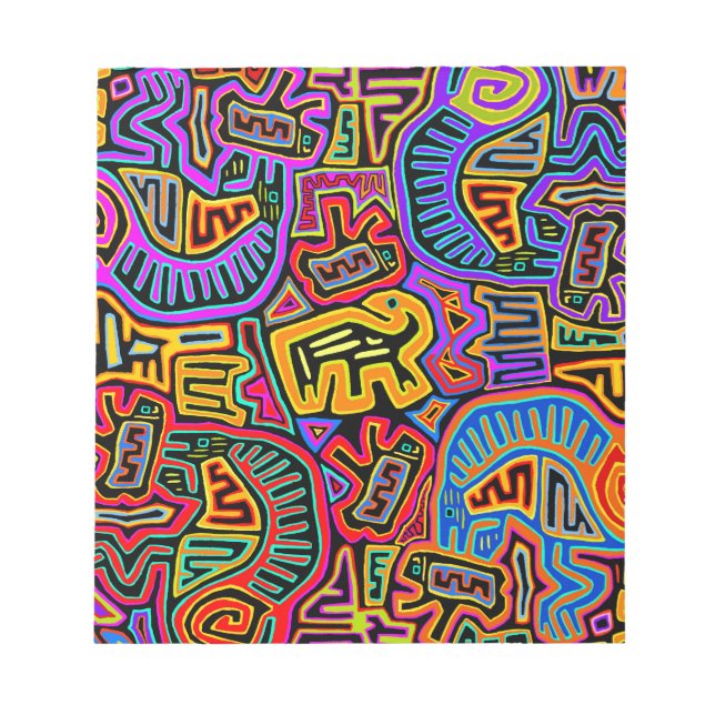 San Blas Island Mola Collage Notizblock (Vorderseite)