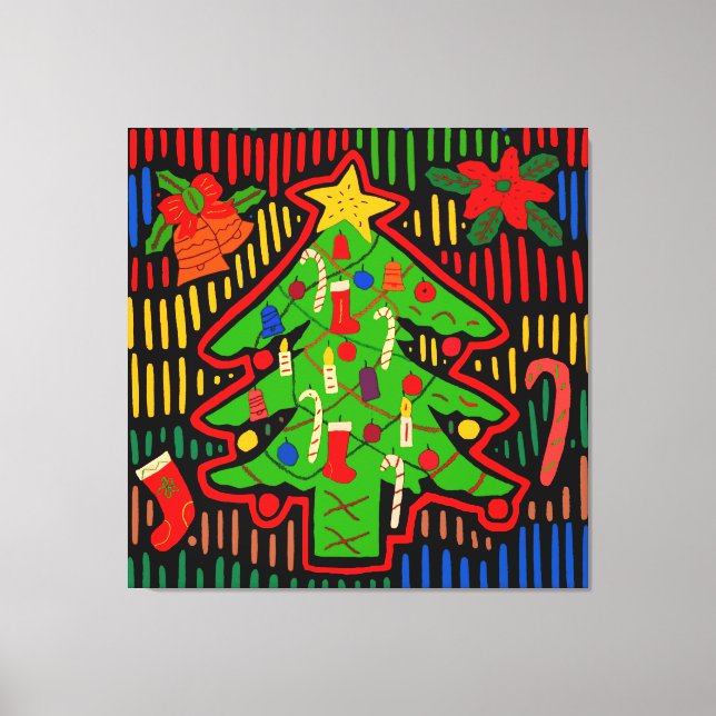San Blas Island Weihnachtsbaum Mola Leinwanddruck (Vorderseite)