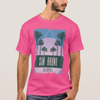 San Bruno California CA Vintag Vaporwave Retro 80 T-Shirt