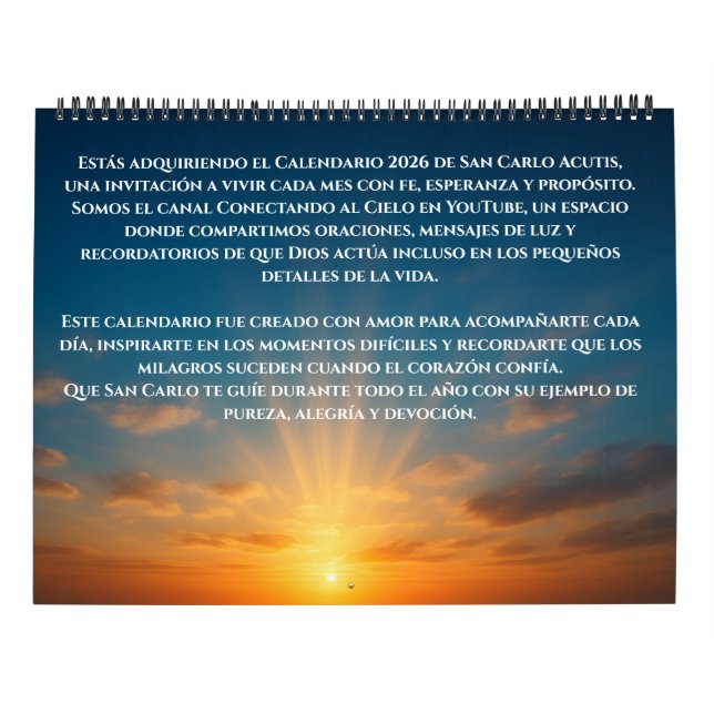 SAN CARLO ACUTIS - 2026 KALENDER (Rückseite)