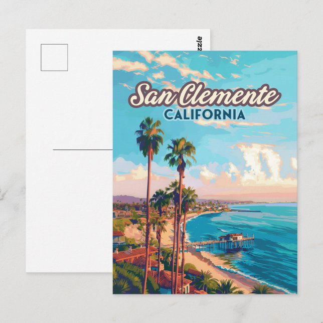 San Clemente California Beach Orange Landkreis Ret Postkarte (Vorne/Hinten)