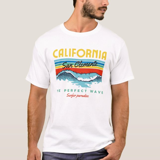 San Clemente California Niedlich Retro-Geschenk T-Shirt (Vorderseite)
