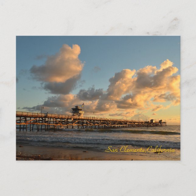 San Clemente California Pier Postkarte (Vorderseite)