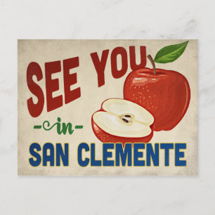 San Clemente Kalifornien Apfel - Vintage Reise Postkarte