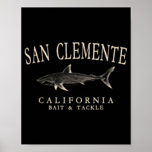 San Clemente Kalifornien Hai Elfenbein Kunst Vinta Poster