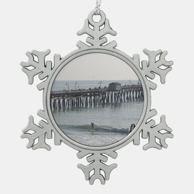 San Clemente Kalifornien Schneeflocken Zinn-Ornament (Vorderseite)