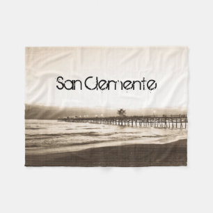 San Clemente Pier altes kalifornisches Foto Fleecedecke