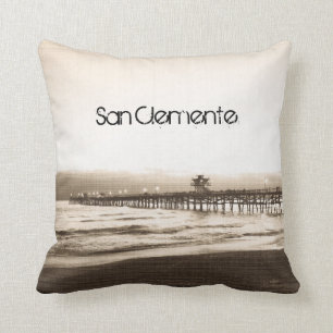 San Clemente Pier altes kalifornisches Foto Kissen