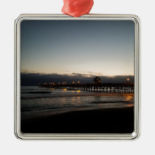 san clemente pier nachtszeit ozeanische kalifornia silbernes ornament