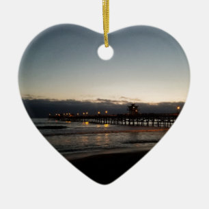 San Clemente Pier Nachtzeit Meer Kalifornien Keramikornament