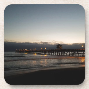 San Clemente Pier Nachtzeit Ozean Kalifornien Getränkeuntersetzer