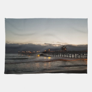San Clemente Pier Nachtzeit Ozean Kalifornien Küchentuch