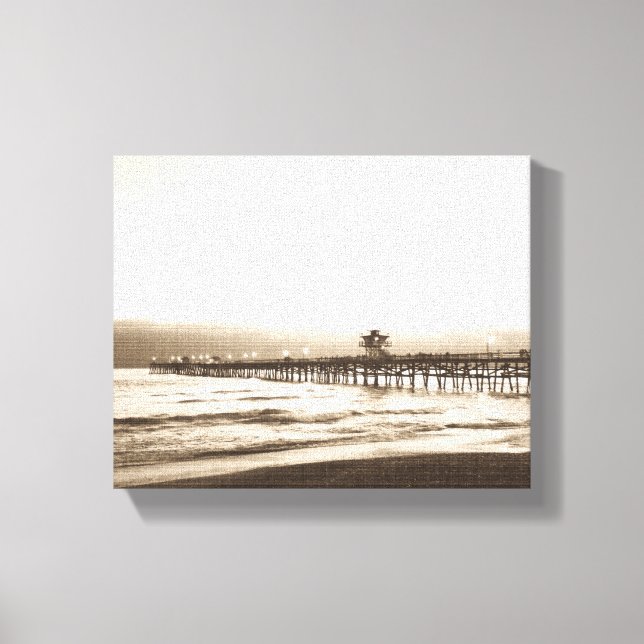 San Clemente Pier Vintag California Foto Leinwanddruck (Vorderseite)
