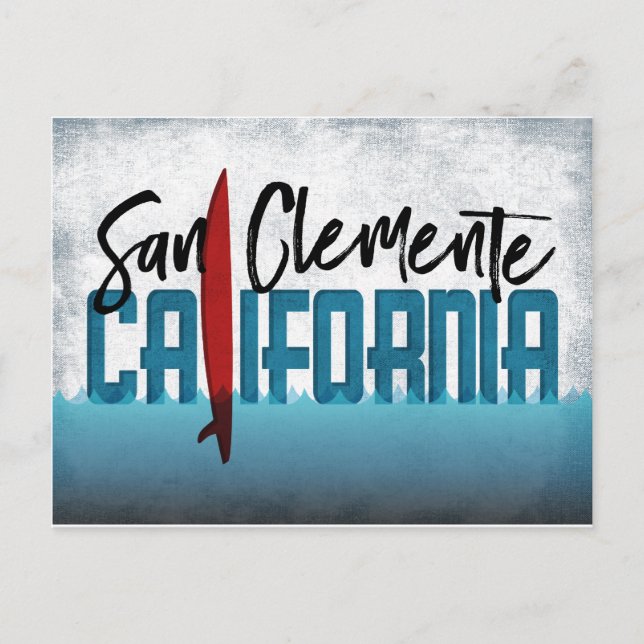San Clemente Postcard California Surfboard Postkarte (Vorderseite)