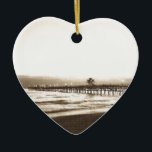 San Clemete pier California beach vintage photo Keramik Ornament<br><div class="desc">Vintage like photo of the San Clemente pier in California.</div>