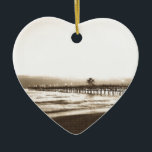 San Clemete pier California beach vintage photo Keramik Ornament<br><div class="desc">Vintage like photo of the San Clemente pier in California.</div>