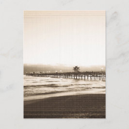 San Clemete Pier Vintages Foto am Strand Postkarte