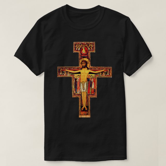 San Damiano Cross St. Francis von Assisi T-Shirt (Design vorne)