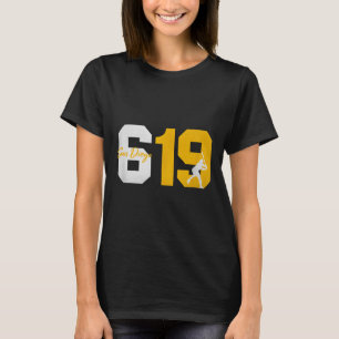 San Diego 619 Vintag 90er Baseball Player Silhouet T-Shirt