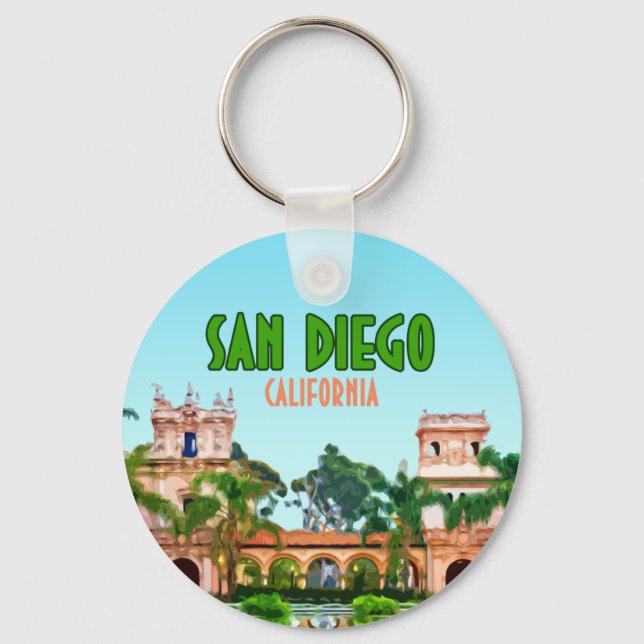 San Diego Balboa Park Vintag Schlüsselanhänger (Vorderseite)