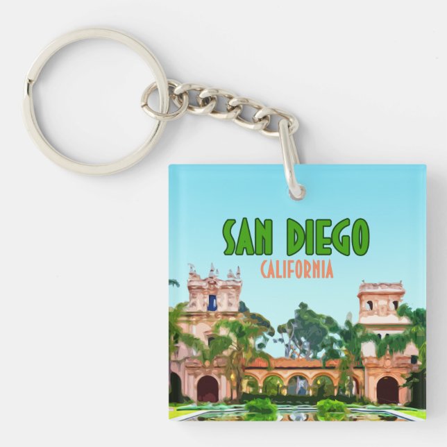 San Diego Balboa Park Vintag Schlüsselanhänger (Vorderseite)