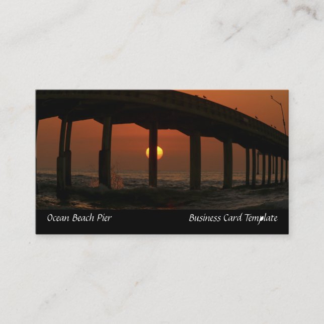 San Diego Beach Sunset Ocean Beach Pier Visitenkarte (Vorderseite)