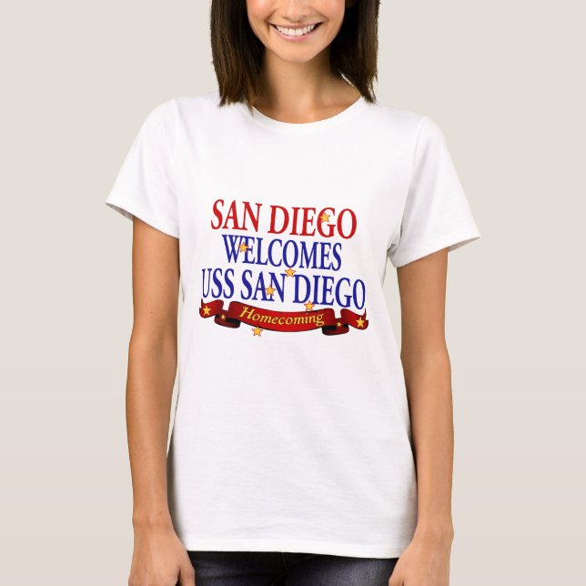 San Diego begrüßt USS San Diego T-Shirt (Vorderseite)