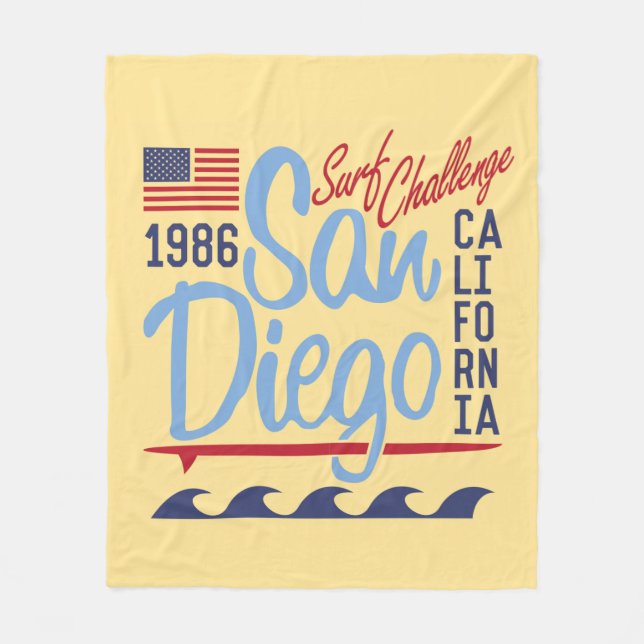 San Diego Brandungs-Herausforderung 1986 Fleecedecke (Vorderseite)