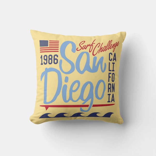 San Diego Brandungs-Herausforderung 1986 Kissen (Vorderseite)
