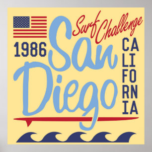 San Diego Brandungs-Herausforderung 1986 Poster