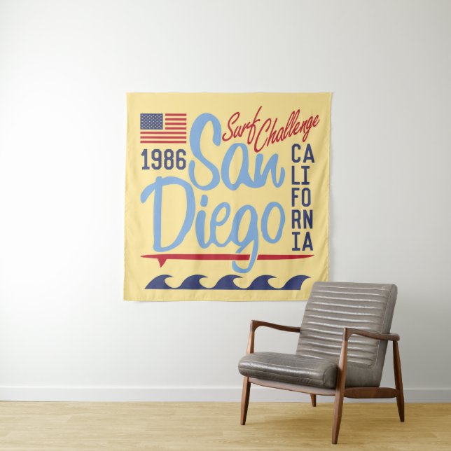 San Diego Brandungs-Herausforderung 1986 Wandteppich (Beispiel (Horizontal))