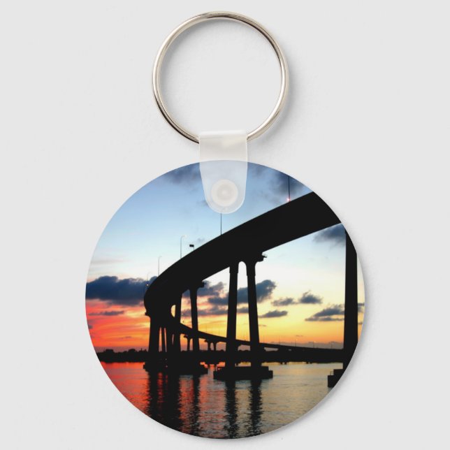 San Diego Bridge Sunset Schlüsselanhänger (Vorderseite)