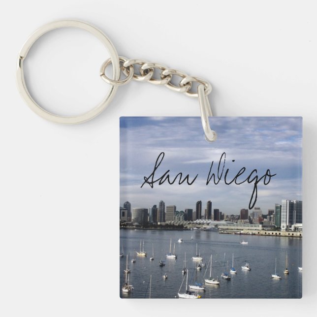San Diego Bucht und Skyline Schlüsselanhänger (Vorderseite)